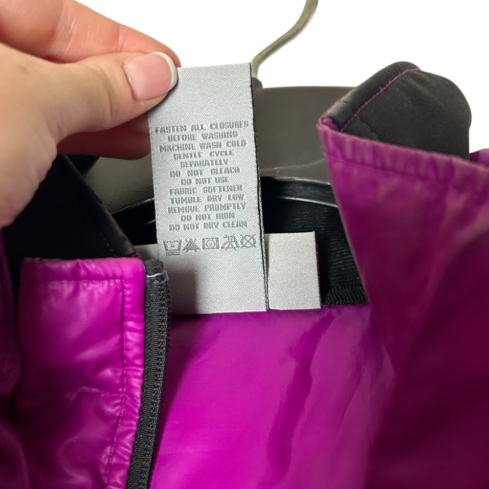 Free Country Fuchsia Pink and Black Puffer Jacket Hooded Women’s Size Large - Picture 4 of 11
